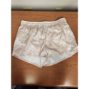 Reebok SMALL Women Shorts Tan Inner Lining Side And Zipper Pockets with Drawstri